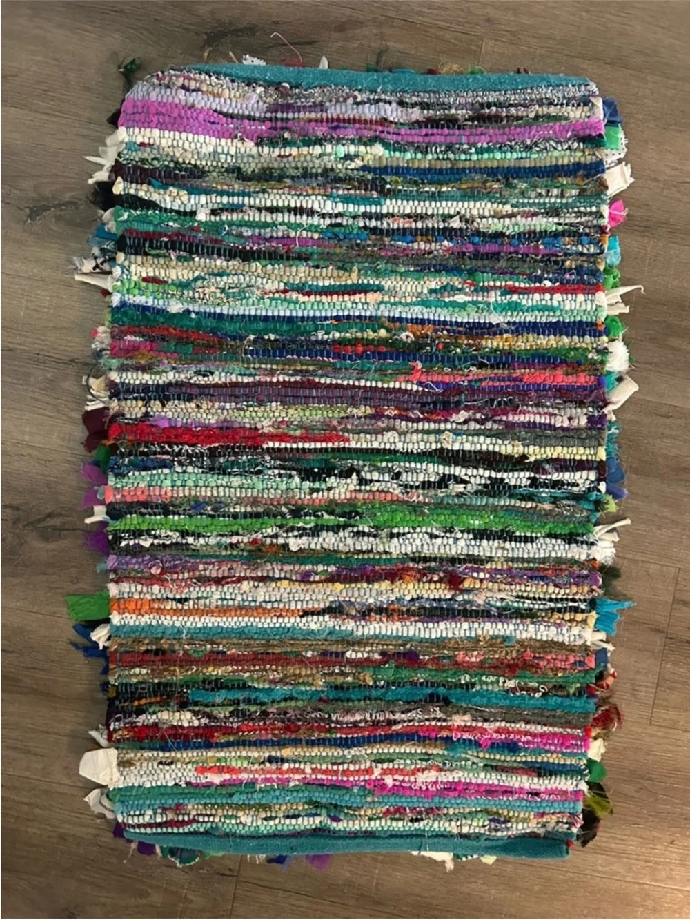 Shaggy Fabric‎ Accent Rag Rug Bright Multicolor 20” x 32” - NWOT